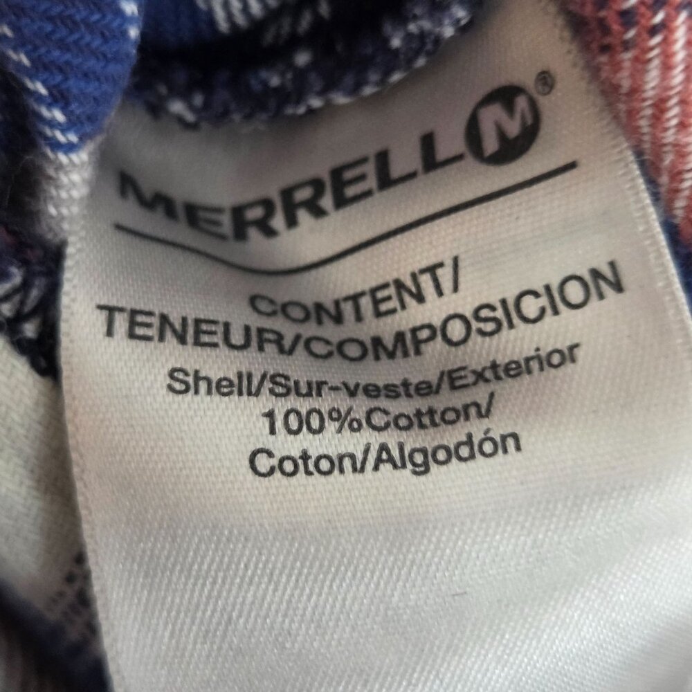 Merrell Vagabond flannel tunic dress plaid pattern half-placket button closure S - Picture 8 of 8